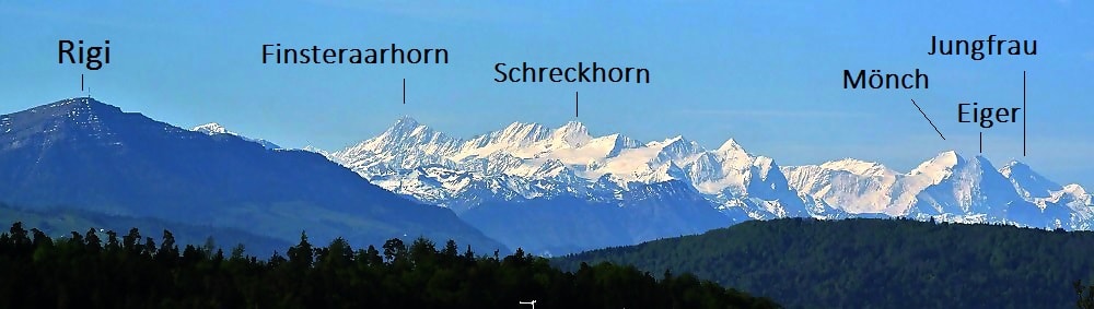 Freie Sicht auf Rigi und Berner Alpen